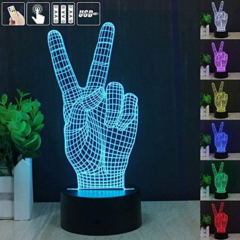 3D Night Light-night Lamp- Desk Lamp 7 LED Light Colors Optical Illusion