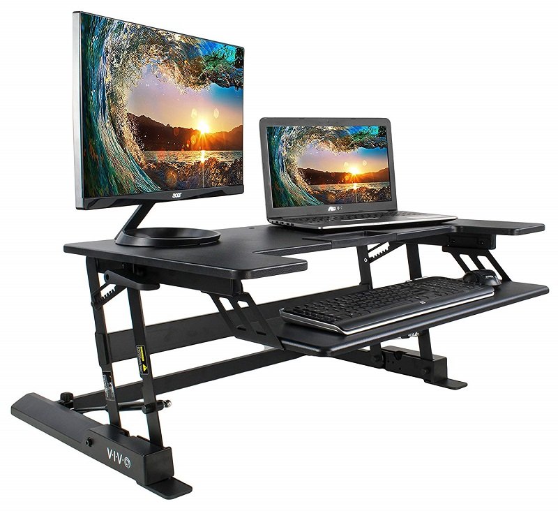 VIVO Height Standing Desk Sit to Stand Gas Spring Riser Converter desk