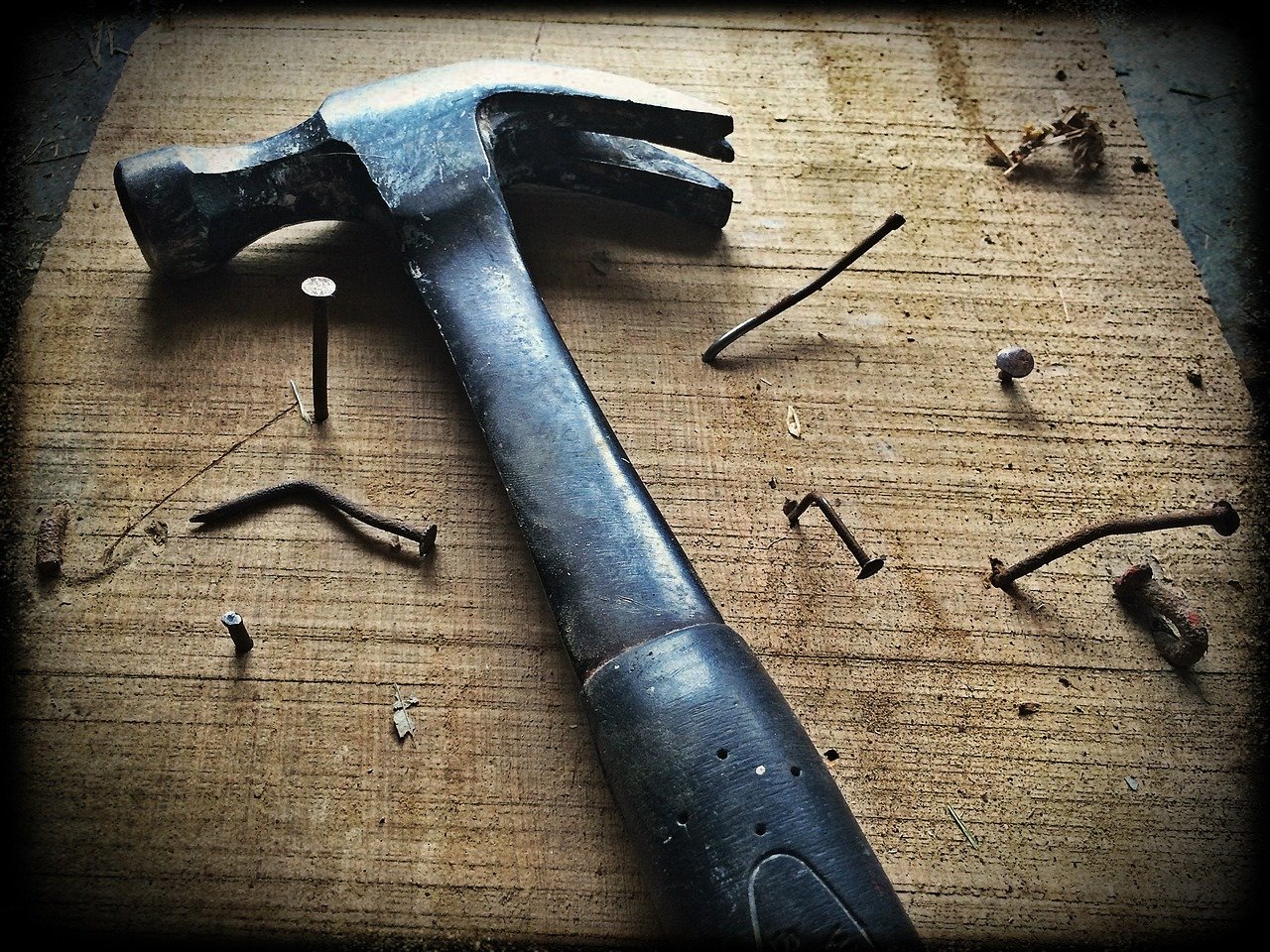 hammer nails and wood