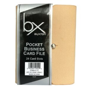 Buxton Pocket Business Card File - 24 Card Slots - Tan