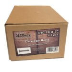 3/8" - 16 x 3" Carriage Bolt | Round Head | Hot Dip Galvanized | 115pcs Box