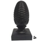 5.5" x 5.5" Heavy Duty Aluminum Pineapple Post Cap for True/Actual 5.5" x 5.5" Wood Posts - Black (Works ONLY with Actual 5.5" x 5.5" Posts. Will NOT Work with Actual 6" x 6" Posts)