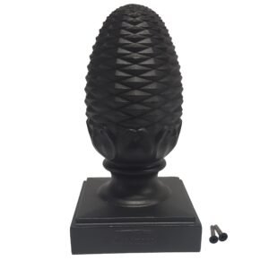 5.5" x 5.5" Heavy Duty Aluminum Pineapple Post Cap for True/Actual 5.5" x 5.5" Wood Posts - Black (Works ONLY with Actual 5.5" x 5.5" Posts. Will NOT Work with Actual 6" x 6" Posts)