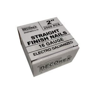 2" Straight Finish Nails, 16 Gauge, Brad Head, Electro Galvanized - 2500pcs Box (DHSFNEG-2.16)