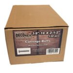 3/8" - 16 x 2-1/2" Carriage Bolt | Round Head| Hot Dip Galvanized | 130pcs Box