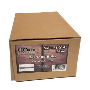 5/8" - 11 x 4" Carriage Bolt | Round Head | Hot Dip Galvanized | 30pcs Box
