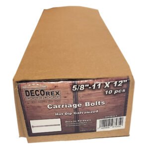 5/8" - 11 x 12" Carriage Bolt | Round Head | Hot Dip Galvanized | 10pcs Box