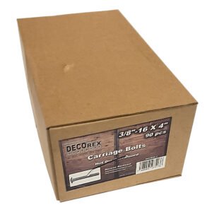 3/8" - 16 x 4" Carriage Bolt | Round Head | Hot Dip Galvanized | 90pcs Box