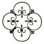 Decorex Hardware 15" x 15" Ornament Speakeasy/Grill for Gates, Doors, Walls - Wrought Iron, Powder Coated Black - DHOSG-01