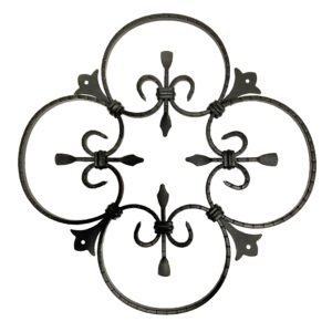 Decorex Hardware 15" x 15" Ornament Speakeasy/Grill for Gates, Doors, Walls - Wrought Iron, Powder Coated Black - DHOSG-01