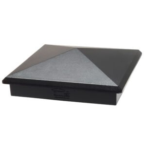 Decorex Hardware 5.5" x 5.5" Aluminium Pyramid Post Cap Heavy Duty For True/Actual 5.5" x 5.5" Wood Posts - Black (Works ONLY with Actual 5.5" x 5.5" Posts. Will NOT Work with Actual 6" x 6" Posts)