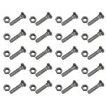 8 x 35 mm Long Carriage Bolt Set w/Hex Nut for Chain Link Fence Accessories (20 Pack)