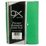 Buxton Pocket Business Card File - 24 Card Slots - Green