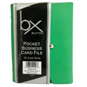 Buxton Pocket Business Card File - 24 Card Slots - Green