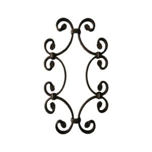Decorex Hardware 14.75" x 9" Ornament Speakeasy/Grill for Gates, Doors, Walls - Wrought Iron, Powder Coated Black - DHOSG-04