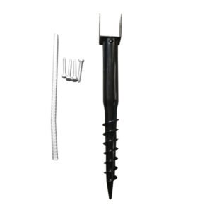 Ground Spike Post Anchor (Screw in) 27" Long - for 3.5" x 3.5" Post - Black Powder Coated - DH-GS2