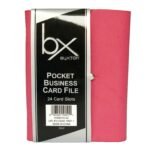 Buxton Pocket Business Card File - 24 Card Slots - Pink