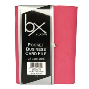 Buxton Pocket Business Card File - 24 Card Slots - Pink