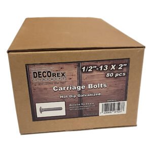1/2" - 13 x 2" Carriage Bolt | Round Head| Hot Dip Galvanized | 80pcs Box