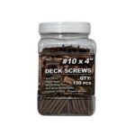 #10 x 4 Deck Screws, Torx Drive, Bugle Head, Brown Ruspert, Self-Drilling - 150pcs Jar