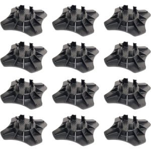 Foundation Block System for 1.5" - 2' Joist and Bearers as Well as 3.5" x 3.5" and 4" x 4" Posts, for Low Profile and Raised Decks, Sheds - 12 Pack - DHFB12