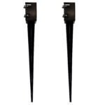 Ground Spike Post Anchor 36" Long, for 3.5" x 3.5" Posts, Black Powder Coated - DH-GS3 (2 Pack)