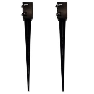 Ground Spike Post Anchor 36" Long, for 3.5" x 3.5" Posts, Black Powder Coated - DH-GS3 (2 Pack)