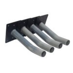 Wall Tire Hanger 12" with Protective Plastic Sleeve and Set of Screws and Anchors - Galvanized Steel Powder Coated Black - TWTH-12