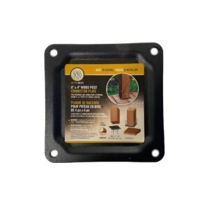 Nuvo Iron 4" x 4" Wood Post Plate Connector, Black - WPCP4B