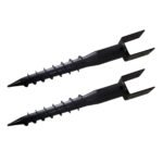 Ground Spike Post Anchor (Screw in) 27" Long - for 3.5" x 3.5" Post - Black Powder Coated - DH-GS2 (2 Pack)
