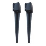 Ground Spike Post Anchor 24" Long, for 3.5" x 3.5" Posts, Black Powder Coated - DH-GS1 (2 Pack)