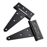 T-Hinges 6" - 2 Pack - Powder Coated Black - Screws Included - DHH6