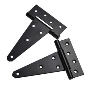 T-Hinges 6" - 2 Pack - Powder Coated Black - Screws Included - DHH6