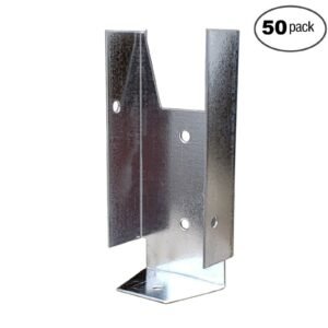 Fence Clip Bracket Hanger 1-9/16" W x 2-3/4" H For 2" X 4" Fence Rails (50 Pack)