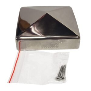 3.5" x 3.5" Stainless Steel Pyramid Post Cap for True/Actual 3.5" x 3.5" Wood Posts (Works ONLY with Actual 3.5" x 3.5" Posts. Will NOT Work with Actual 4" x 4" Posts)