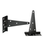 T-Hinges 8" - 2 Pack - Powder Coated Black - Screws Included - DHH8