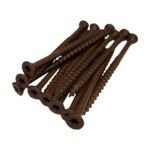 #10 x 3 Deck Screws, Torx Drive, Serrated Thread, Ribbed Bugle Head, Ceramic Coated Brown Finish, Self-Drilling, 2000 pcs for Outdoor Projects and Treated Lumber - TDS103.20