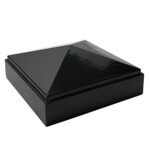 Decorex Hardware Aluminium Pyramid 3" x 3" Post Cap for 3" x 3" Metal Posts - Pressure Fit - Black