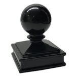 Decorex Hardware Aluminium Ball Post Cap for 2.5" x 2.5" Metal Posts - Pressure Fit - Black