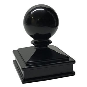 Decorex Hardware Aluminium Ball Post Cap for 2.5" x 2.5" Metal Posts - Pressure Fit - Black