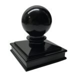 Decorex Hardware Aluminium 3" x "3 Black Ball Post Cap For 3" x 3 Metal Posts - Pressure Fit
