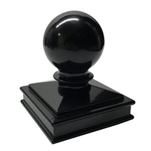Decorex Hardware Aluminium 3" x "3 Black Ball Post Cap For 3" x 3 Metal Posts - Pressure Fit