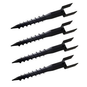 Ground Spike Post Anchor (Screw in) 27" Long - for 3.5" x 3.5" Post - Black Powder Coated - DH-GS2 (4 Pack)