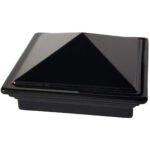 Decorex Hardware 2" x 2" Aluminium Pyramid Post Cap for Metal Posts - Pressure Fit - Black (DHPPC20F)