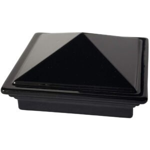 Decorex Hardware 2" x 2" Aluminium Pyramid Post Cap for Metal Posts - Pressure Fit - Black (DHPPC20F)