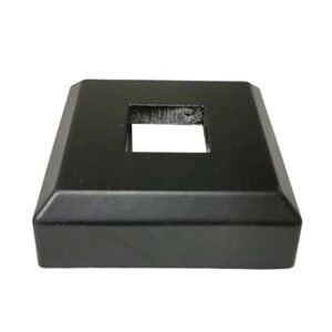 Baluster Flat Base Modern Shoe - for 1/2" Square Iron Balusters - Set of 10 (Satin Black) - DH-SS1