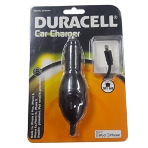 Duracell Car Charger with Built in MFI Lightning Apple Cable - DUS5264