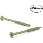 Deck Screws #8 x 2-1/2" ACQ Green Ceramic Finish, Square Drive (500 Pack)