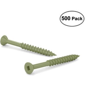 Deck Screws #8 x 2" ACQ Green Ceramic Finish, Square Drive (500 Pack)