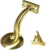 Handrail Bracket Round for Stairways with Mounting Screws - Set of 5 - (Brass Plated) - DH-B3